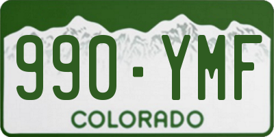 CO license plate 990YMF