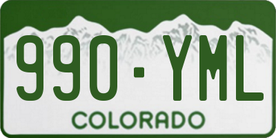 CO license plate 990YML