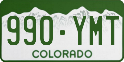 CO license plate 990YMT