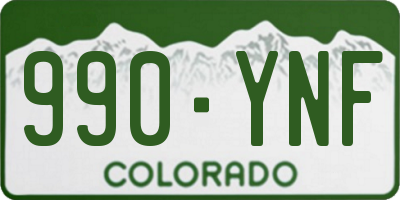CO license plate 990YNF
