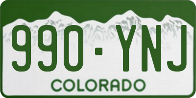 CO license plate 990YNJ