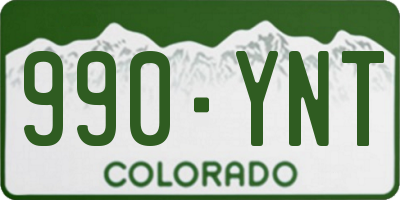 CO license plate 990YNT