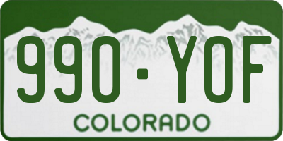 CO license plate 990YOF