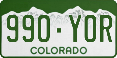 CO license plate 990YOR