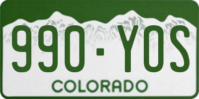 CO license plate 990YOS
