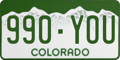 CO license plate 990YOU