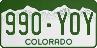CO license plate 990YOY