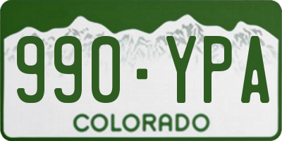 CO license plate 990YPA