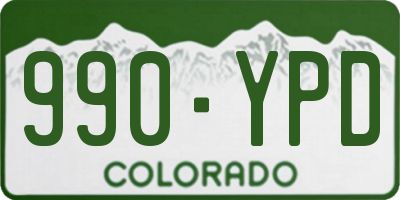 CO license plate 990YPD