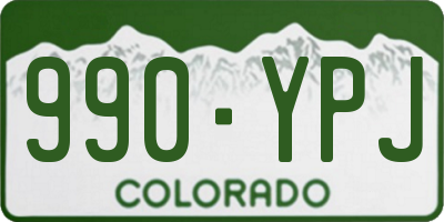 CO license plate 990YPJ
