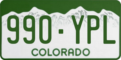 CO license plate 990YPL