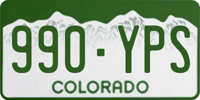 CO license plate 990YPS