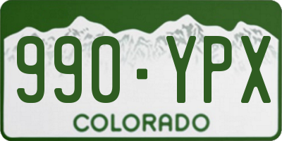CO license plate 990YPX