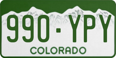 CO license plate 990YPY