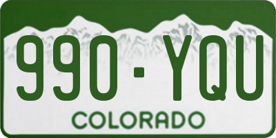 CO license plate 990YQU