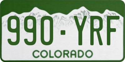 CO license plate 990YRF
