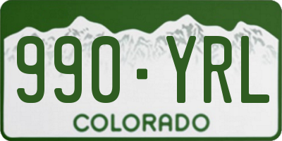 CO license plate 990YRL