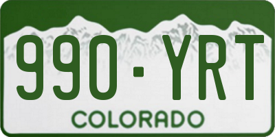 CO license plate 990YRT