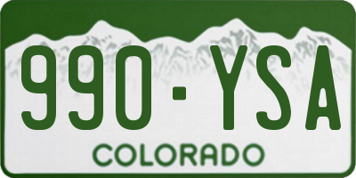 CO license plate 990YSA