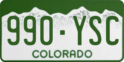 CO license plate 990YSC