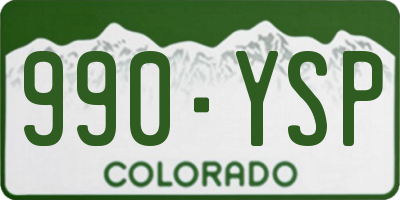 CO license plate 990YSP