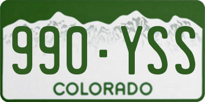 CO license plate 990YSS