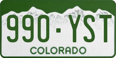 CO license plate 990YST