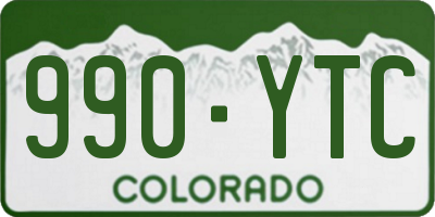 CO license plate 990YTC