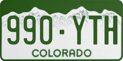 CO license plate 990YTH