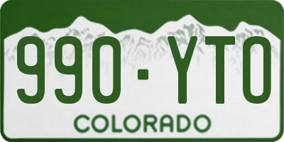 CO license plate 990YTO