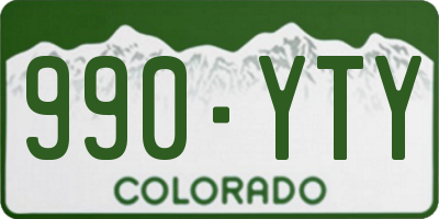 CO license plate 990YTY