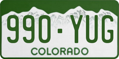 CO license plate 990YUG