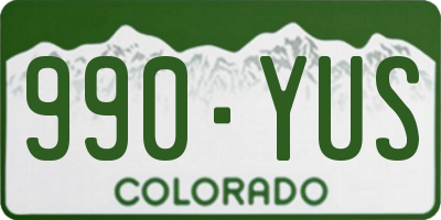 CO license plate 990YUS