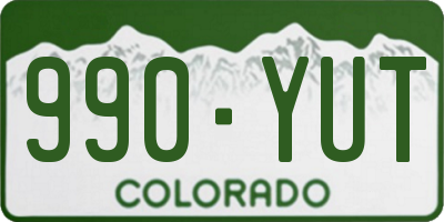 CO license plate 990YUT