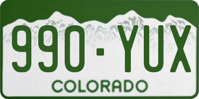 CO license plate 990YUX