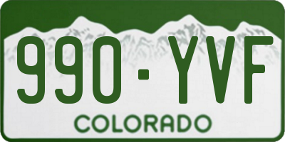 CO license plate 990YVF