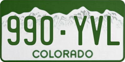 CO license plate 990YVL