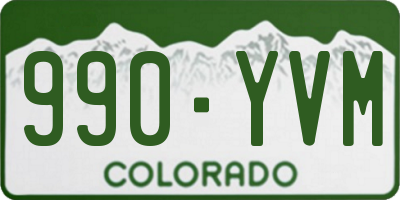 CO license plate 990YVM