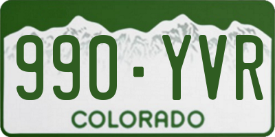 CO license plate 990YVR