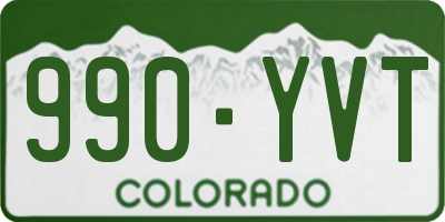 CO license plate 990YVT