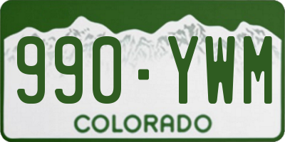 CO license plate 990YWM
