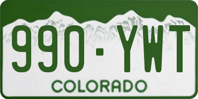 CO license plate 990YWT