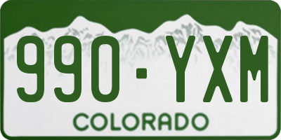 CO license plate 990YXM