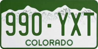 CO license plate 990YXT
