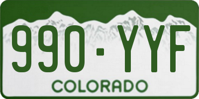 CO license plate 990YYF