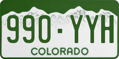CO license plate 990YYH
