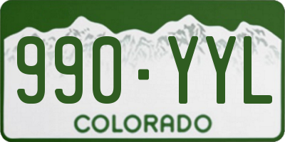 CO license plate 990YYL
