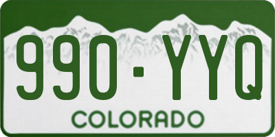 CO license plate 990YYQ