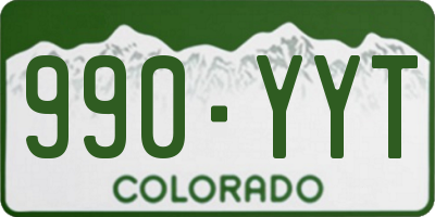 CO license plate 990YYT