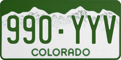 CO license plate 990YYV